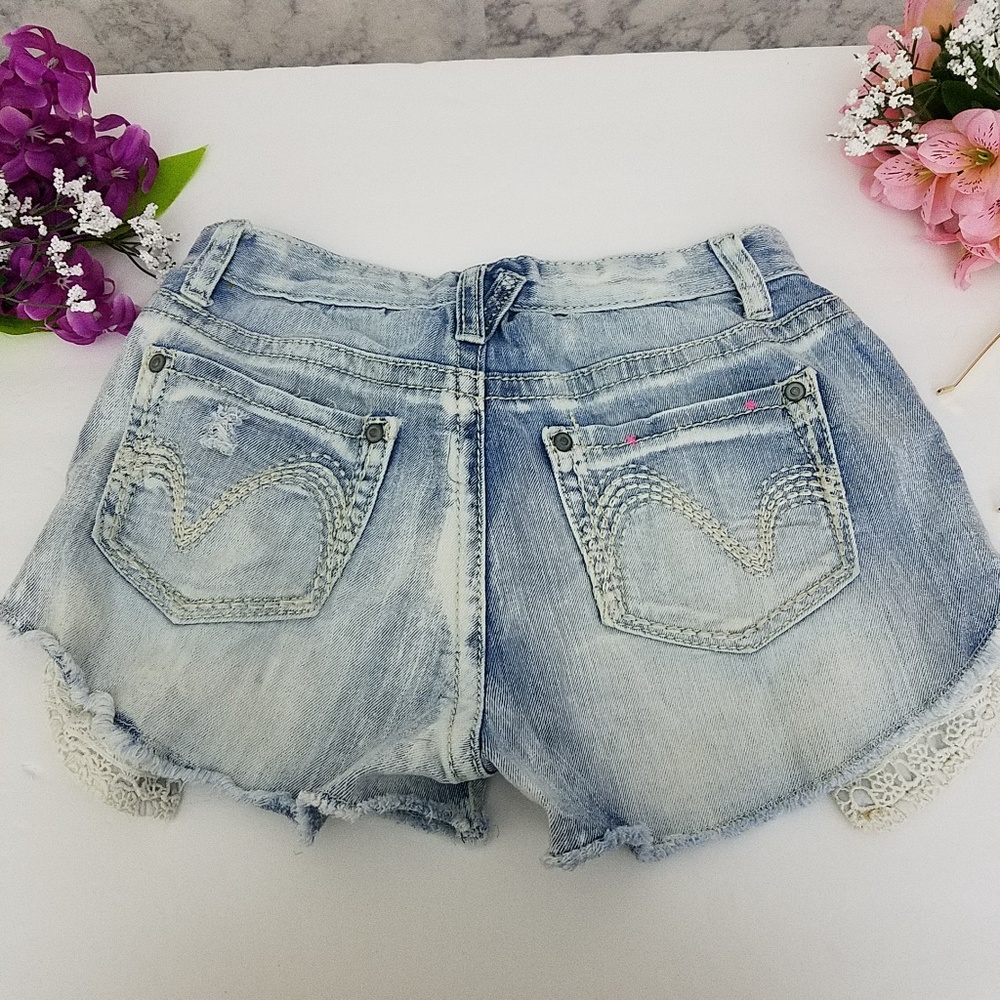 vanilla star shorts light wash jean shorts AB17 - Picture 4 of 5